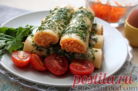 Рецепт: Сырные трубочки с морковной начинкой на RussianFood.com