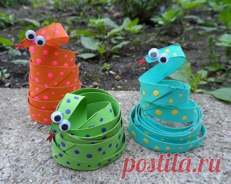 Змейки - Поделки с детьми | Деткиподелки