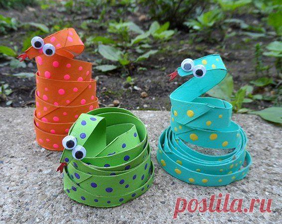 Змейки - Поделки с детьми | Деткиподелки