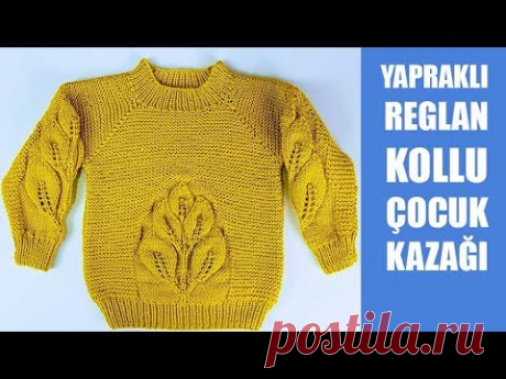 YAPRAKLI SIFIR YAKA  REGLAN KOLLU ÇOCUK KAZAĞI (Yaka  82 ilmek olacak)
