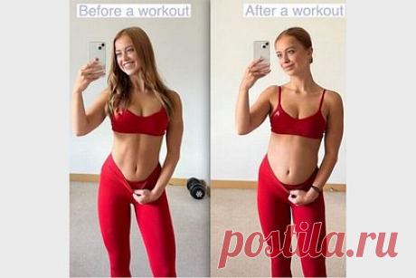Фитнес-блогерша раскрыла причину вздутия живота после тренировки и показала фото. Фитнес-блогерша Лиз, известная в соцсетях под никнеймом Liz Bites Back, раскрыла причину вздутия живота после тренировки и показала личные фото до и после занятия в тренажерном зале. Она объяснила, что тело может измениться таким образом, если последний прием пищи состоялся непосредственно перед тренировкой.