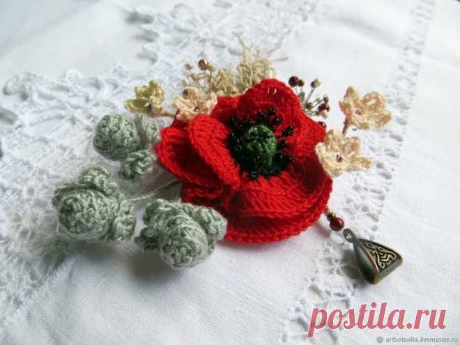 Вязаные броши | Клуб красоты и здоровья | Дзен