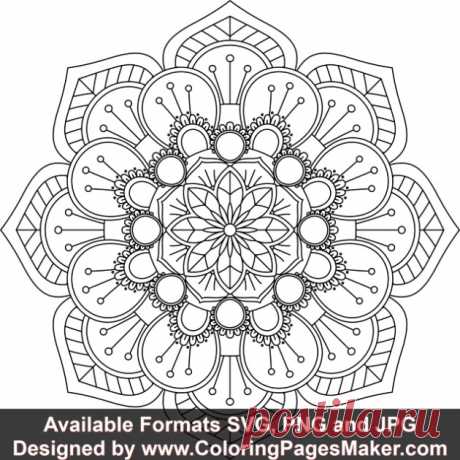 SVG Mandala Art #144 &amp;#8211; ColoringPagesMaker