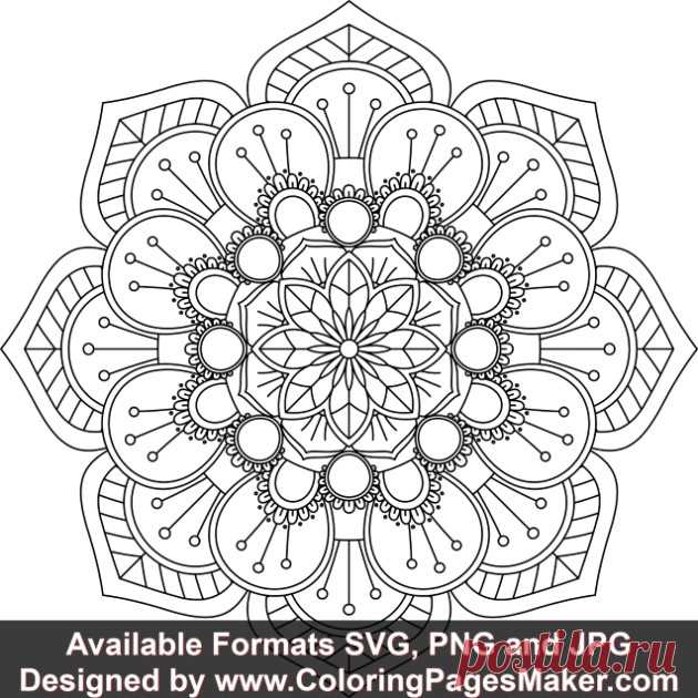 SVG Mandala Art #144 &#8211; ColoringPagesMaker