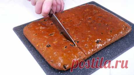 Кофейный пирог с черносливом, грецким орехом и мёдом. И даже миксер не нужен! | Любовь Сазонова | Дзен