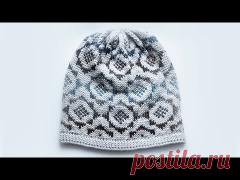 ШАПКА - ЖАККАРД СПИЦАМИ #KNITMOMBLOG. ВИДЕО МАСТЕР-КЛАСС.