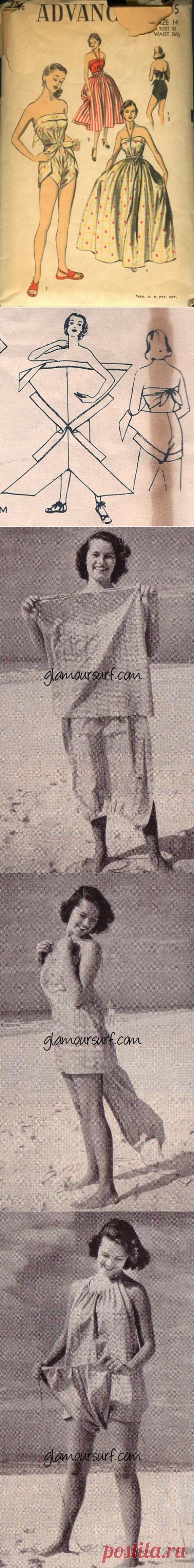 Два ретро - купальника (выкройки комбинезонов) / Выкройки ретро /