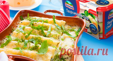 Каннеллони с курицей и творожным сыром