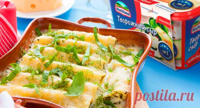 Каннеллони с курицей и творожным сыром