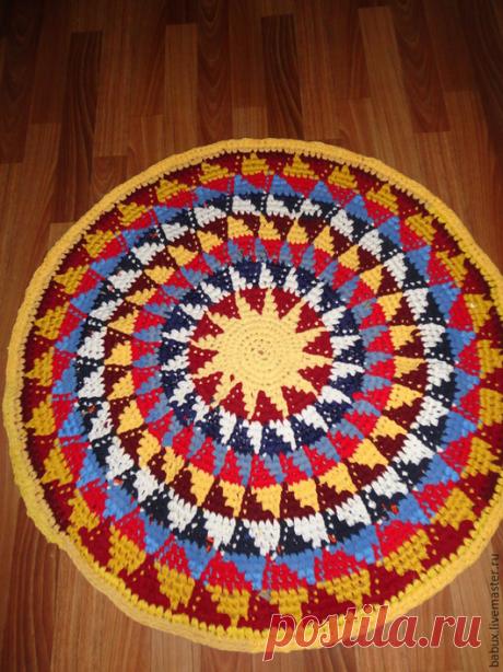 Купить Коврик "Вспоминая Египет" - разноцветный, коврик ручной работы, коврик крючком, коврик вязаный