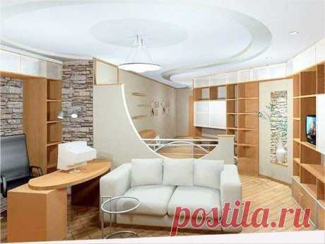 Совмещения зон в однокомнатной квартир