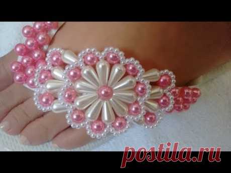 Tutorial de Como Fazer: Chinelos Decorados - Trama de Pérolas Gotas - Marah Santos