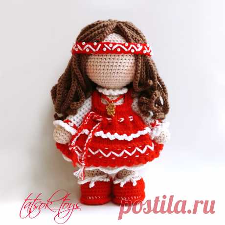 PDF Кукла Берегиня крючком. FREE crochet pattern; Аmigurumi doll patterns. Амигуруми схемы и описания на русском. Вязаные игрушки и поделки своими руками #amimore - кукла, куколка, оберег, талисман.
