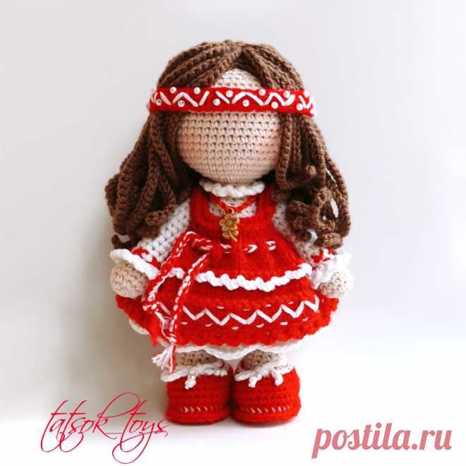PDF Кукла Берегиня крючком. FREE crochet pattern; Аmigurumi doll patterns. Амигуруми схемы и описания на русском. Вязаные игрушки и поделки своими руками #amimore - кукла, куколка, оберег, талисман.