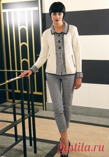 Жакет спицами Houndstooth swing