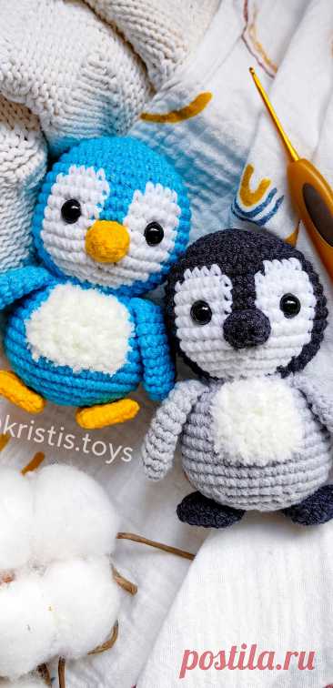PDF Мини-Пингви крючком. FREE crochet pattern; Аmigurumi toy patterns. Амигуруми схемы и описания на русском. Вязаные игрушки и поделки своими руками #amimore - маленький пингвин, пингвинята из обычной пряжи, пингвинчик, пингвинёнок.