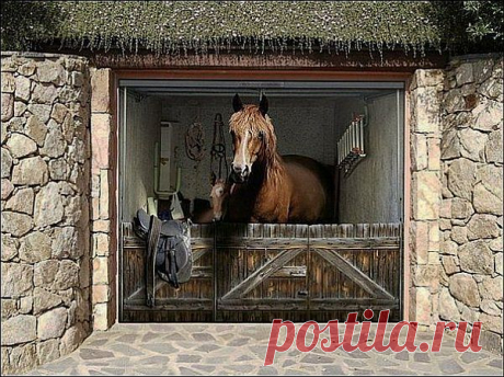 НАКЛЕЙКА НА ВОРОТАХ ГАРАЖА