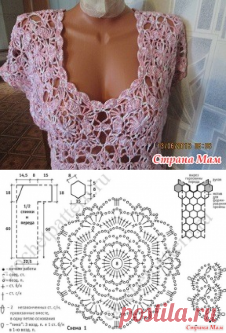 ажурный топ мотивами - Вязание - Страна Мам