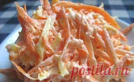 Салат из моркови с яйцом и чесноком