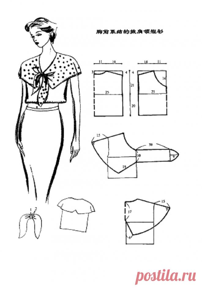 Летняя блузка с воротником