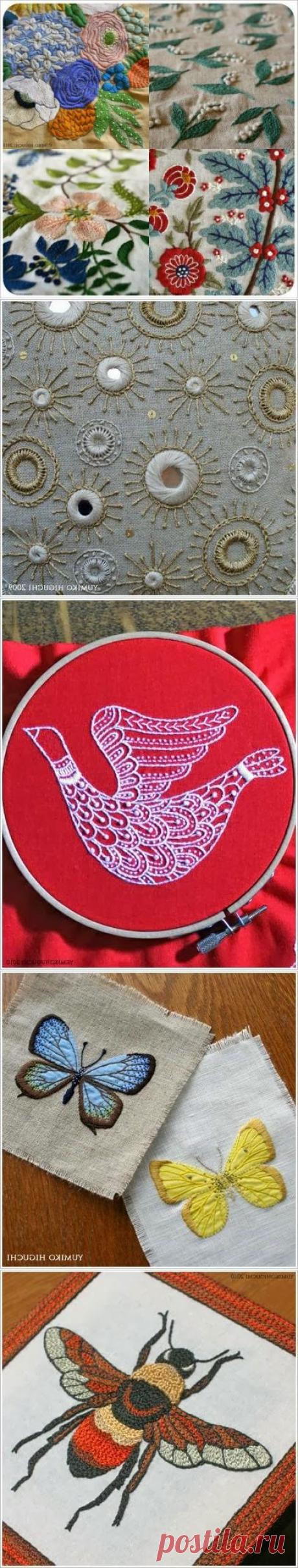 Чудесная вышивка гладью от Юмико Хигучи, Embroidery ~