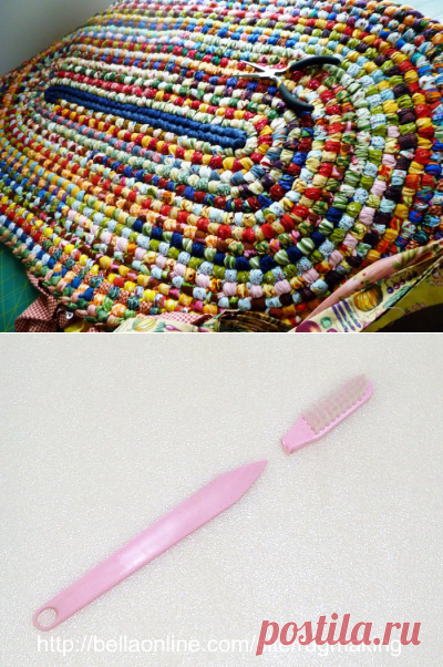 Toothbrush rugs - вязание коврика "иглой".
