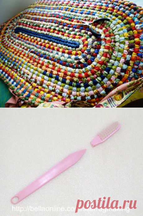 Toothbrush rugs - вязание коврика &quot;иглой&quot;.