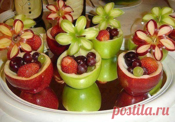 Оригинальная идея подачи фруктов. / Вкусные привычки