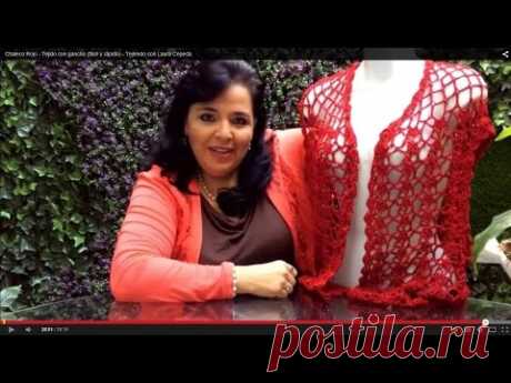 CHALECO ROJO - Tejido con gancho (fácil y rápido) - Tejiendo con LAURA CEPEDA - YouTube