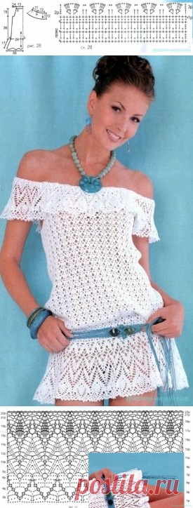 Ажурная туника — Красивое вязание