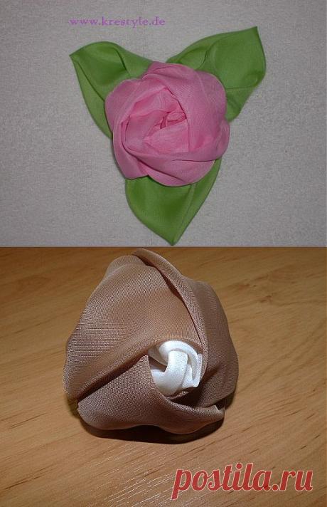 роза из ткани.
