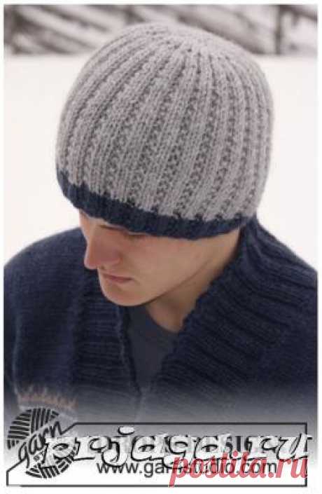 Вязание спицами, мужские шапки DROPS
