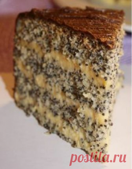 Poppy seed cake "Kievlyanochka" is a popular Ukrainian dessert