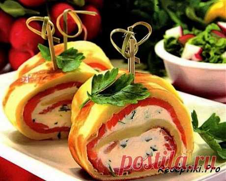 Роллы блинные с форелью и сливочным сыром - быстро, вкусно и просто