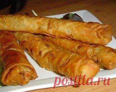 Рулеты из тонкого лаваша с куриными потрохами