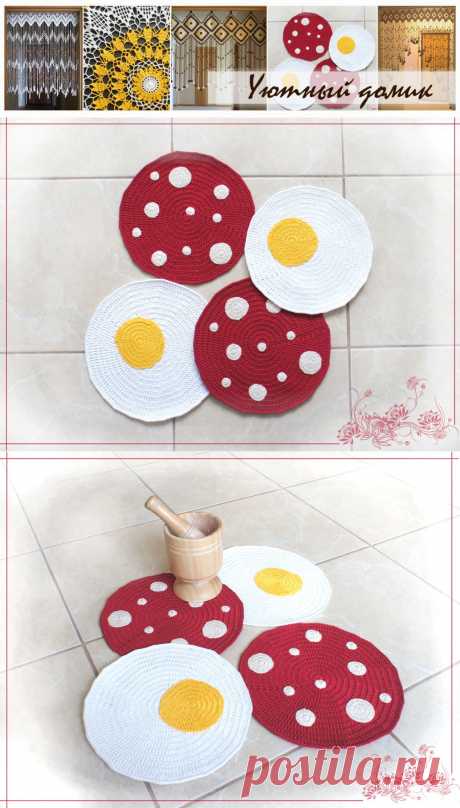 Набор салфеток для кухни Яичница с колбасой | Уютный домик