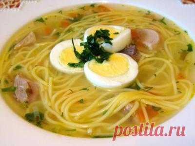 Куриный суп с вермишелью