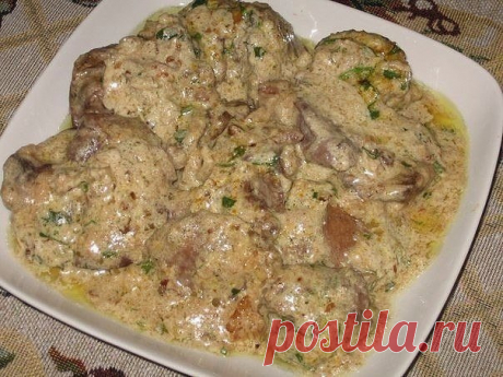 Мягкая куриная печень в орехово-чесночном соусе — безумно вкусно!