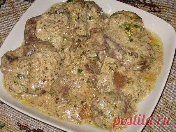 Мягкая куриная печень в орехово-чесночном соусе — безумно вкусно!