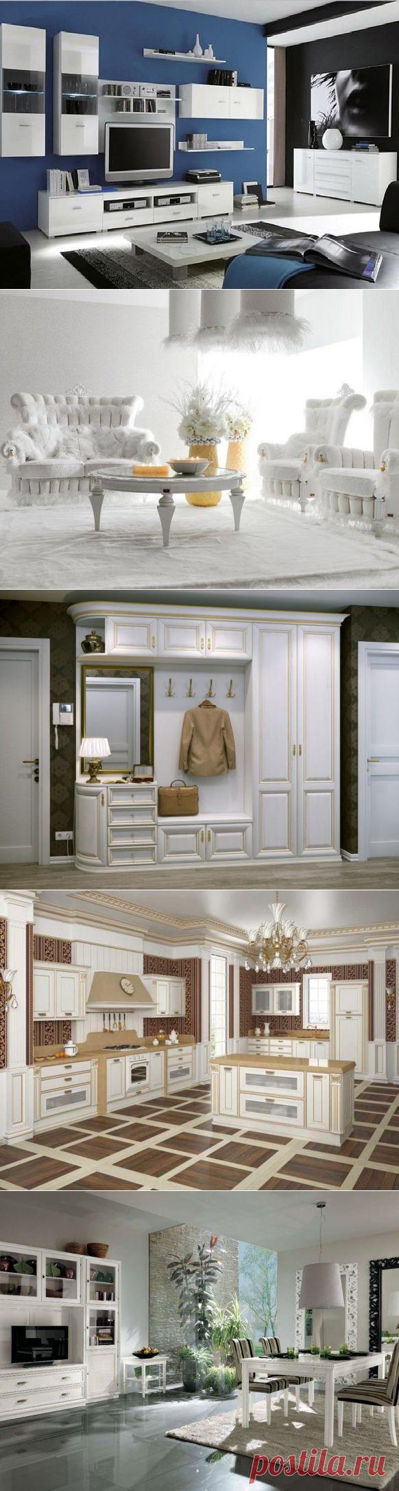 Белая мебель в интерьере квартиры | Домохозяйки