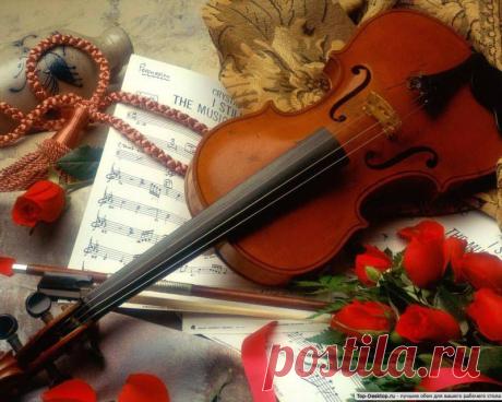 Скрипка и ноты - Обои для рабочего стола