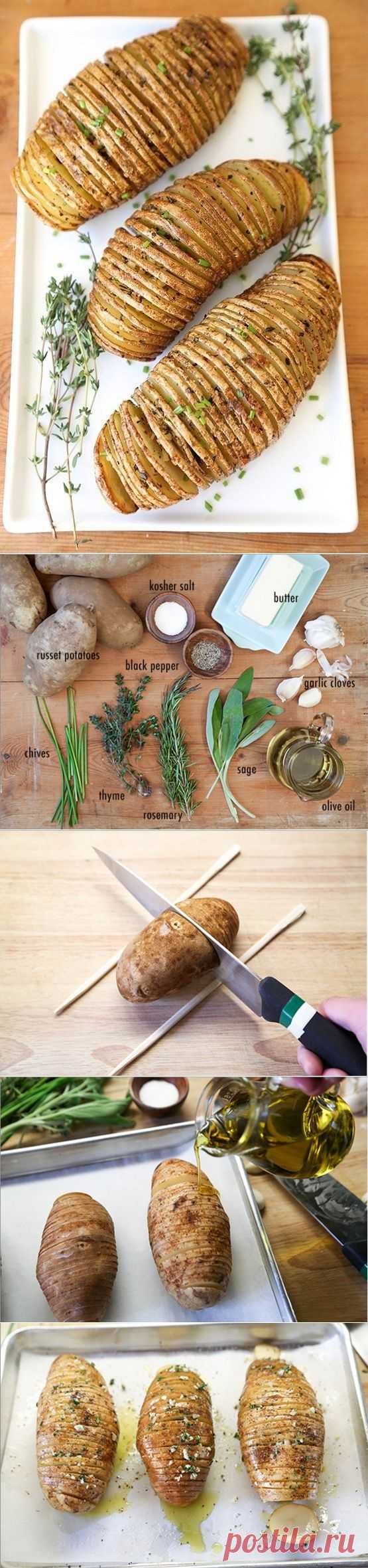 Как приготовить картофель-аккордеон - рецепт, ингридиенты и фотографии