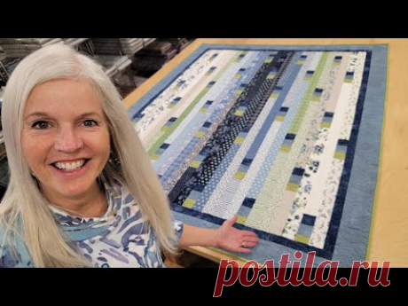 Одеяло  из полос .DONNA'S FREE "JELLY ROLL RACE" QUILT!!
