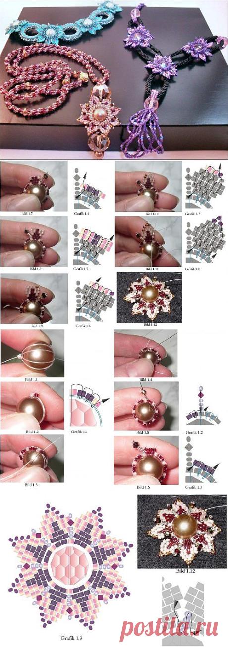 Necklace of beads scheme, free flower necklace scheme | Laboratory household