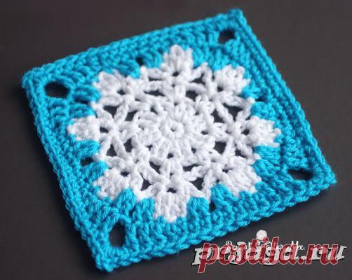 Мотив крючком «Снежинка», мастер класс