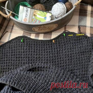 Горловина спинки свитера укороченными рядами. | Детские пледы спицами, крючком и вязание для дома. | Дзен