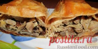 Рецепт: Рулеты из лаваша с курицей, грибами и сыром на RussianFood.com