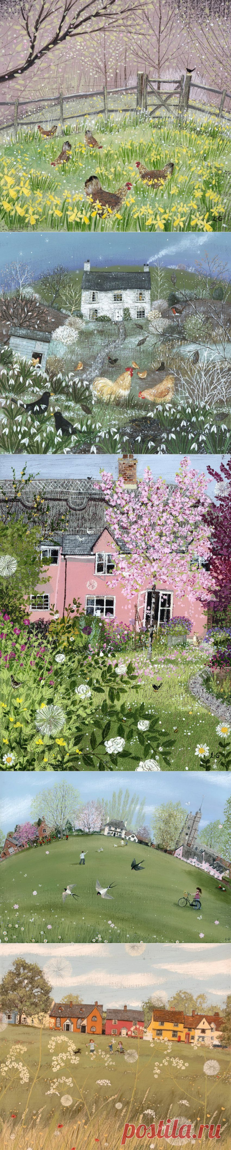А у нас куда - то Весна пропала.... цветущая у художника Lucy Grossmith