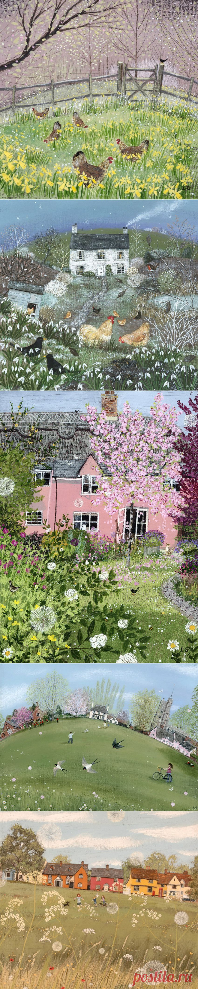 А у нас куда - то Весна пропала.... цветущая у художника Lucy Grossmith