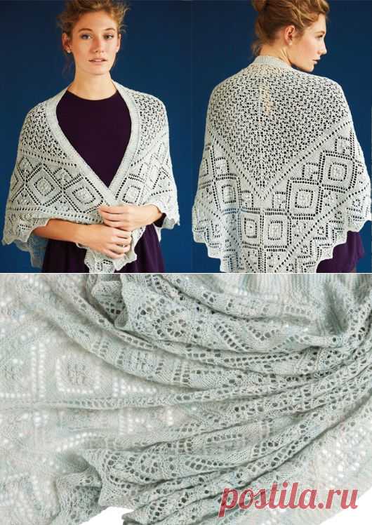 Вязание ажурной шали | ДОМОСЕДКА